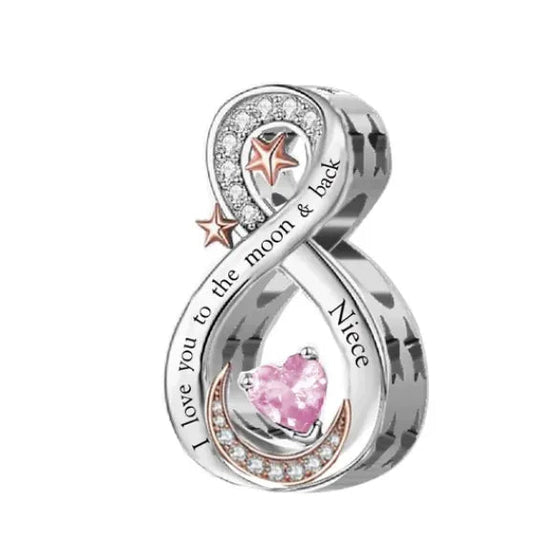 Infinity I love you to the moon & back Grand Daughter charm