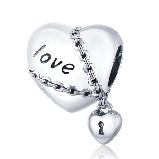 Sterling Silver Love & Lock Charm