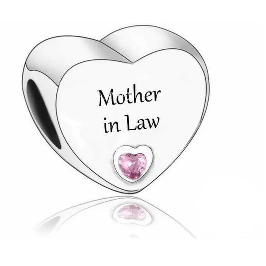 Sterling Silver Mom In Law Charm