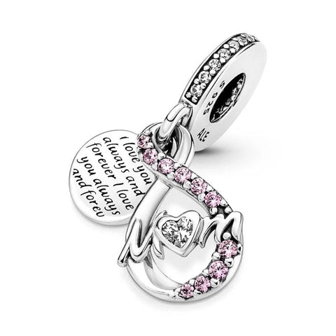 I love you always and forever Mom Infinity Double Dangle Charm