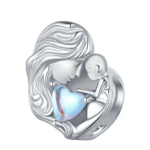  Sterling Silver Mother & Baby Charm