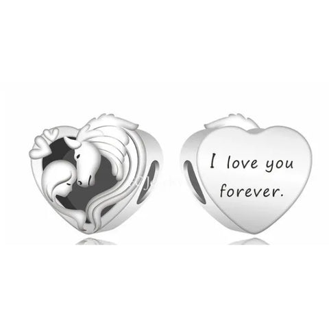 I love you forever Heart Horse Charm - I love you forever Heart Horse Charm