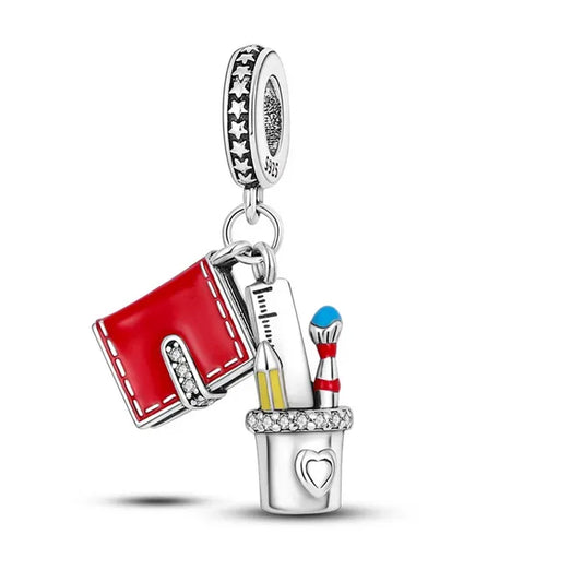  Sterling Silver Note Book Dangle Charm