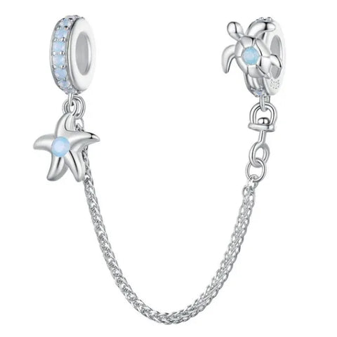  Sterling Silver Ocean Safety Chain Charm