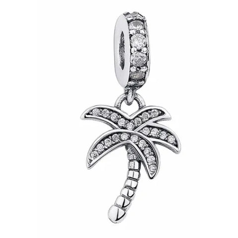 Sterling Silver Palm Tree Charm - Sterling Silver Palm Tree Charm