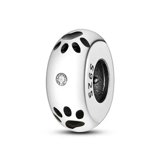 Sterling Silver Paw Print Stopper