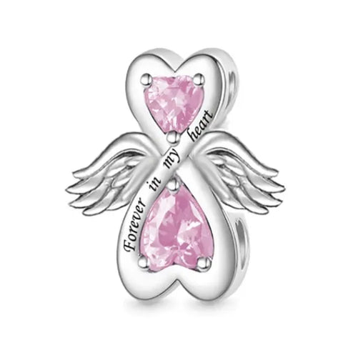  Sterling Silver Pink CZ Infinity