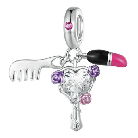 Sterling Silver Pink Lady Series Charm - Sterling Silver Pink Lady Series Charm