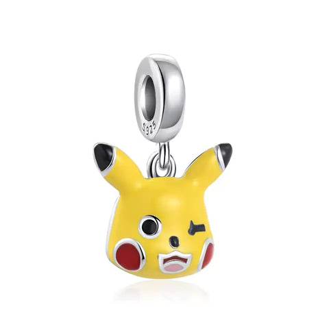  Sterling Silver Pokemon Pikachu Dangle Charm