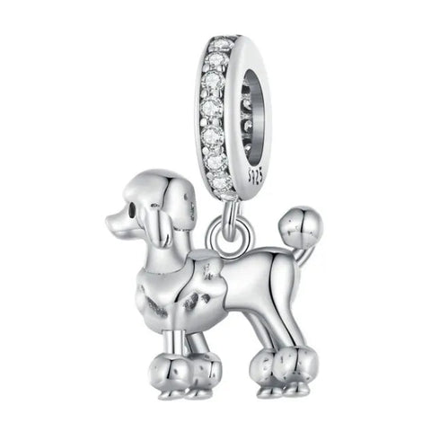 Sterling Silver Poodle dog Charm - Sterling Silver Poodle dog Charm