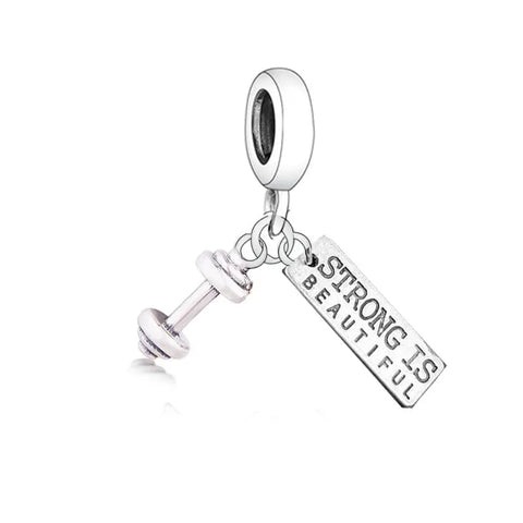 Sterling Silver Strong is beautiful charm - Sterling Silver Strong is beautiful charm