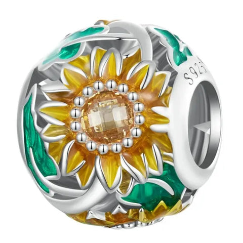 Sterling Silver Sun Flower Charm
