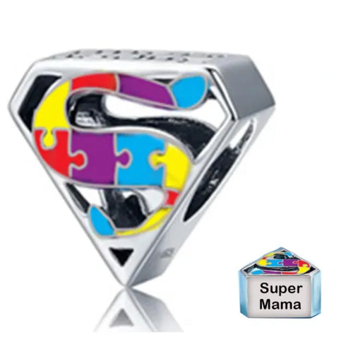 Sterling Silver Super Mama Charm - Sterling Silver Super Mama Charm