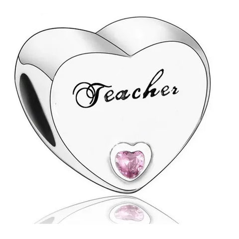 Sterling Silver Teacher Charm - Sterling Silver Teacher Charm