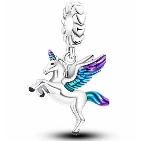 Sterling Silver Unicorn Dangle Charm - Sterling Silver Unicorn Dangle Charm