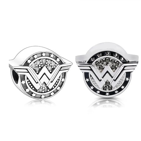 Sterling Silver Wonder Woman Bead Charm - Sterling Silver Wonder Woman Bead Charm