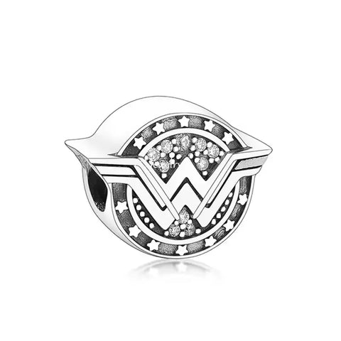 Sterling Silver Wonder Woman Bead Charm - Sterling Silver Wonder Woman Bead Charm