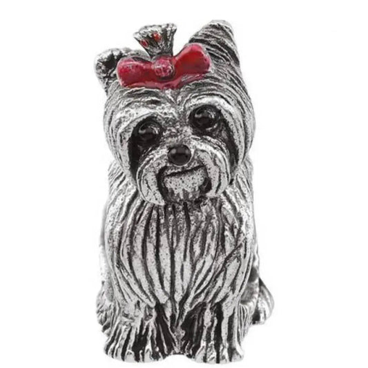 Sterling Silver Yorkshire Terrier Dog Bead Charm