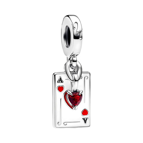 Alice In Wonderland- Queen of Hearts Card Dangle Charm - Alice In Wonderland- Queen of Hearts Card Dangle Charm