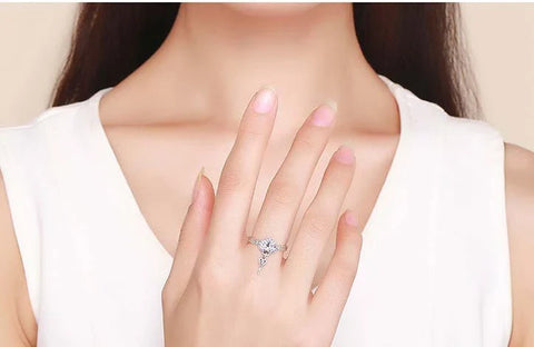 Amethyst Heart Open Silver Ring