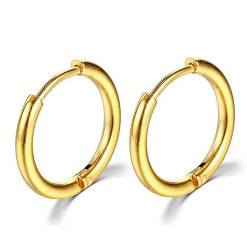 Gold plated sterling silver hoop earrings with classic design.