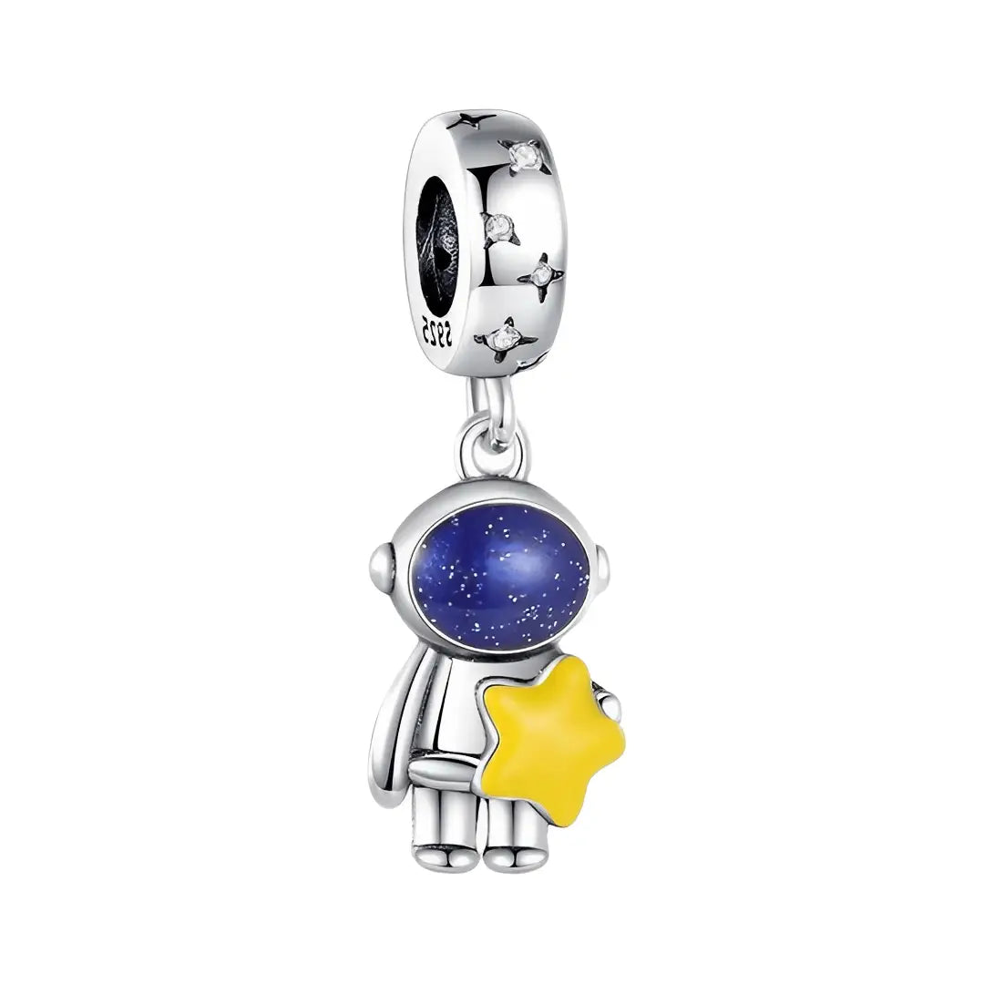 Astronaut And Yellow Star Dangle Charm