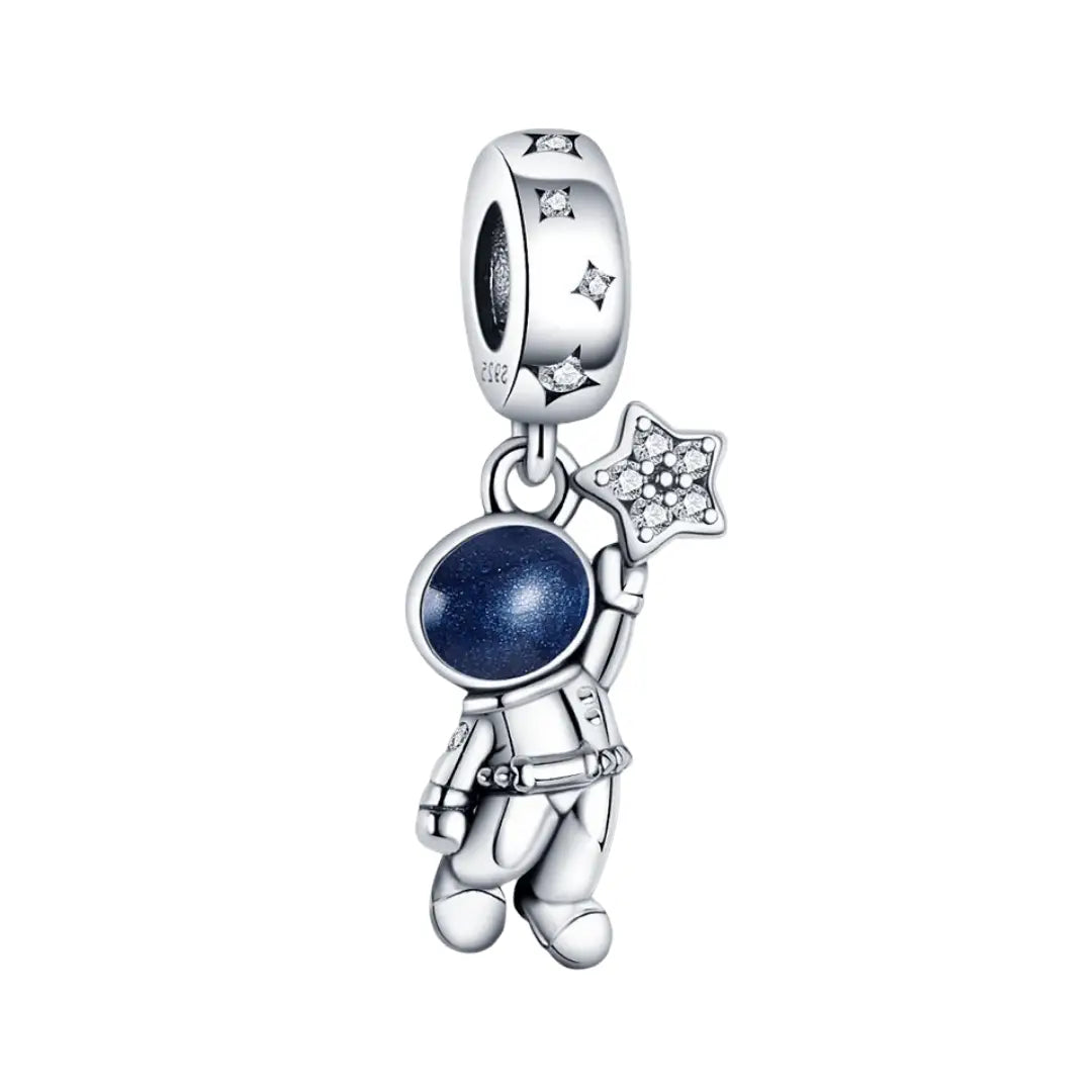 Astronaut In The Galaxy Dangle Charm for Pandora Bracelets