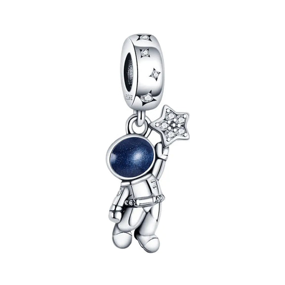 Astronaut In The Galaxy Dangle Charm for Pandora Bracelets - Astronaut In The Galaxy Dangle Charm for Pandora Bracelets