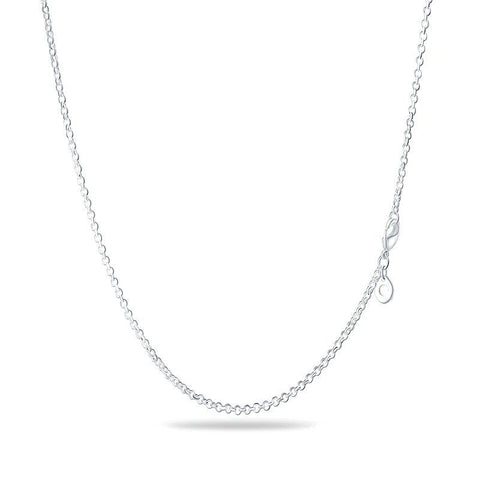 Simple Silver Chain Necklace - Elegant Sterling Silver Accessory - Elegant sterling silver chain necklace, minimalist and versatile design, perfect for layeband.