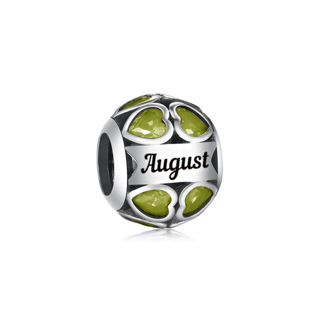 August Birthstone Heart Charm