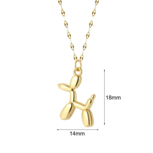 Gold balloon dog pendant necklace with an mm height, perfect for adding a playful.