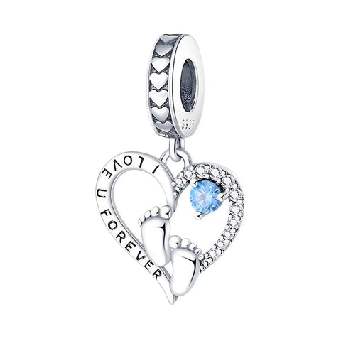 Baby I Love You Forever Heart Dangle Charm