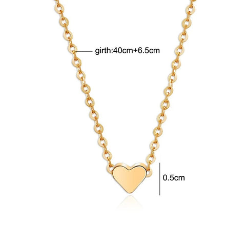 Elegant Gold-Plated Heart Pendant Necklace for Women - Gold-plated heart pendant necklace with flexible chain length of cm + .cm.