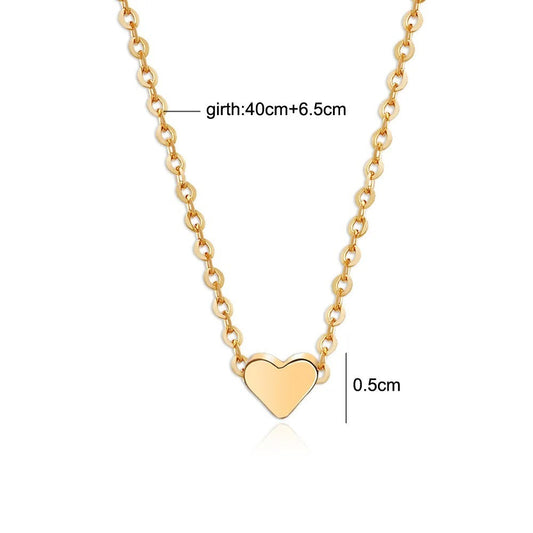 Gold-plated heart pendant necklace with flexible chain length of cm + .cm.
