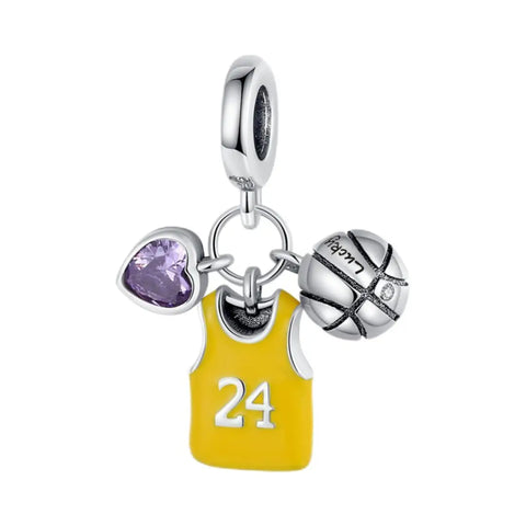 Basketball jersey hat Charm - Basketball Memory Dangle Charm