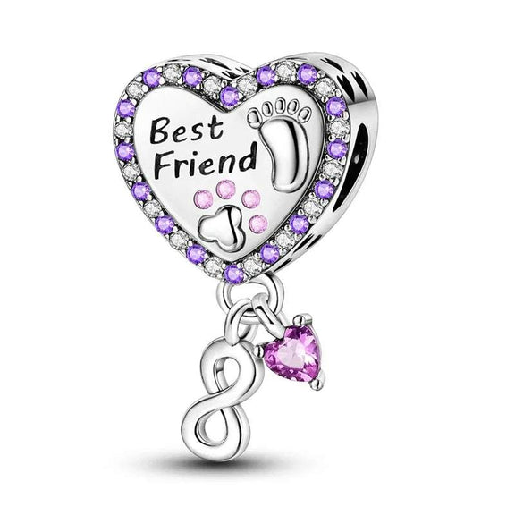 Sterling Silver Best Friend Charm - Sterling Silver Best Friend Charm