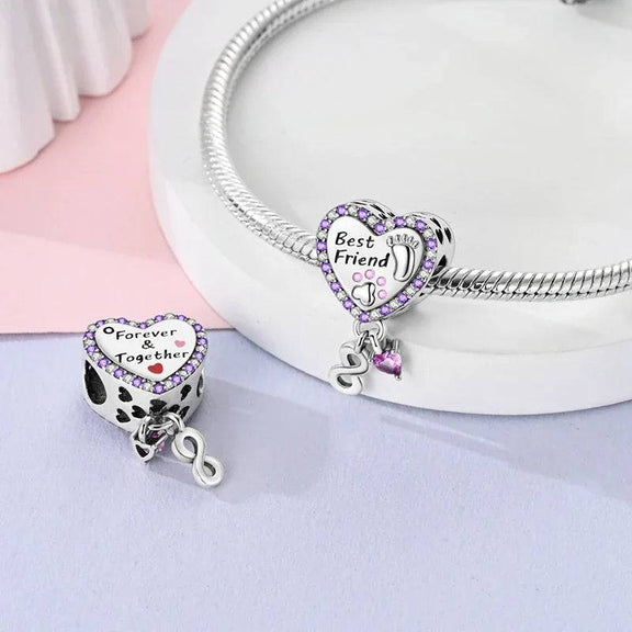 Sterling Silver Best Friend Charm - Sterling Silver Best Friend Charm