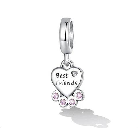 Best Friends Paw Heart Charm - Best Friends Paw Heart Charm