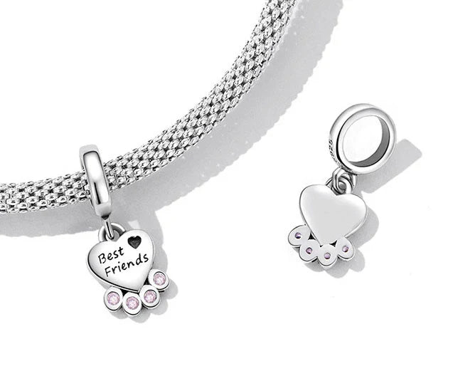 Best Friends Paw Heart Pandora Charm bracelet