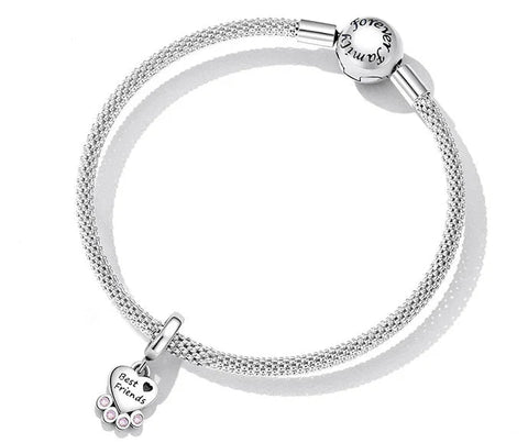 Best Friends Paw Heart Charm