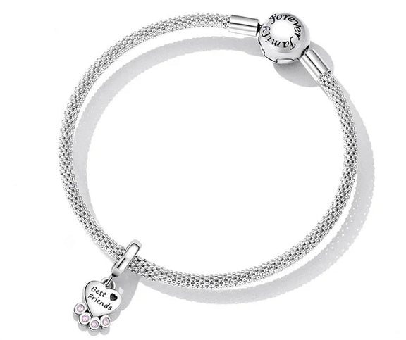 Best Friends Paw Heart Charm - Best Friends Paw Heart Charm fit pandora bracelet