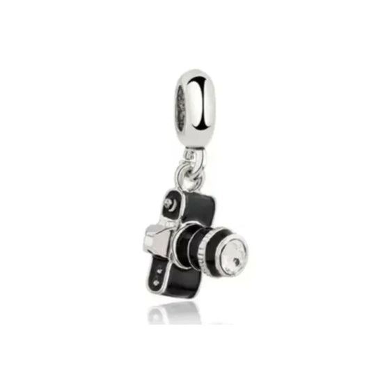 Black And Silver Camera Charm