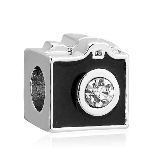 Black And White Camera With Diamond Charm