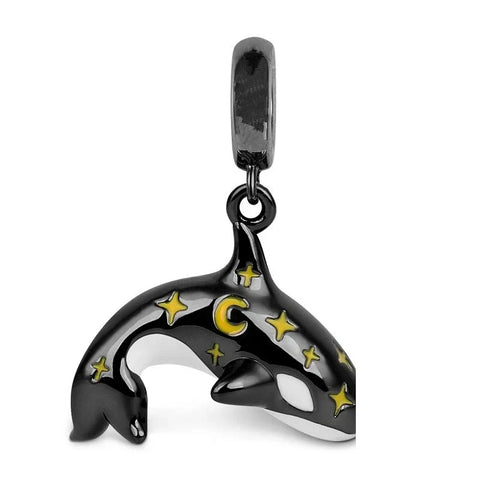 Black And Yellow Whale With Stars Pandora Charm