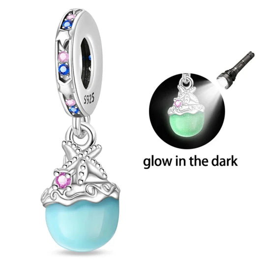 Blue And Pink Glow In The Dark Pandora Charm