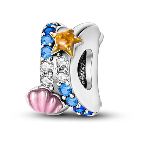 Blue And Pink Star With Pandora Charm