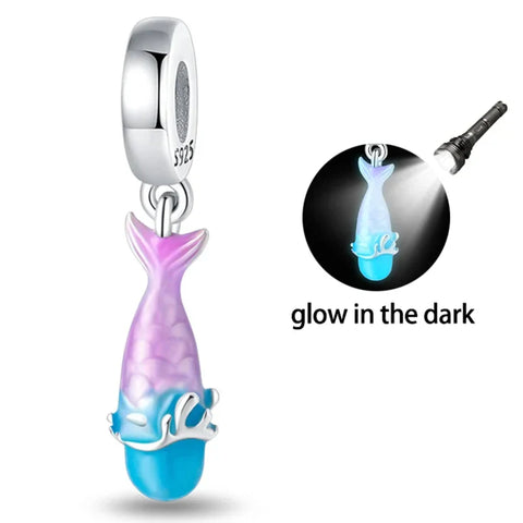 Blue And Purple Glow In The Dark Pandora Charm