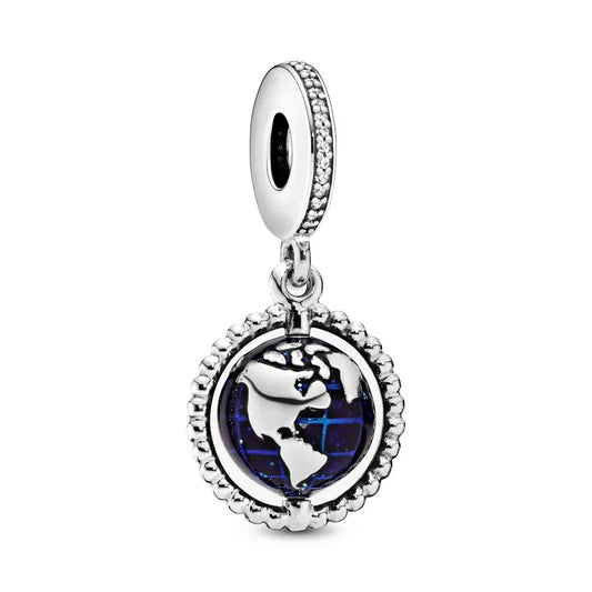 Blue And Silver With Globe Charm