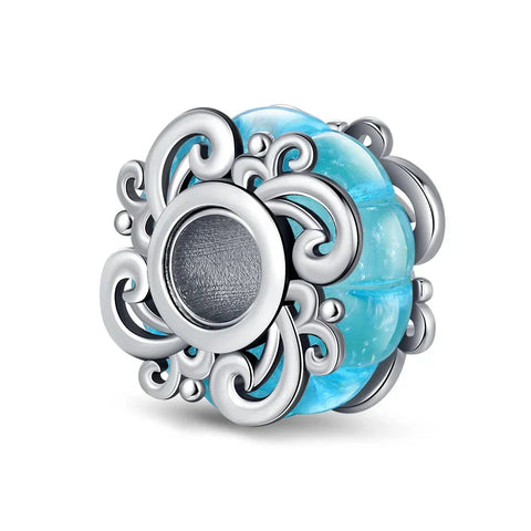 Blue And Silver With Swirls Charm