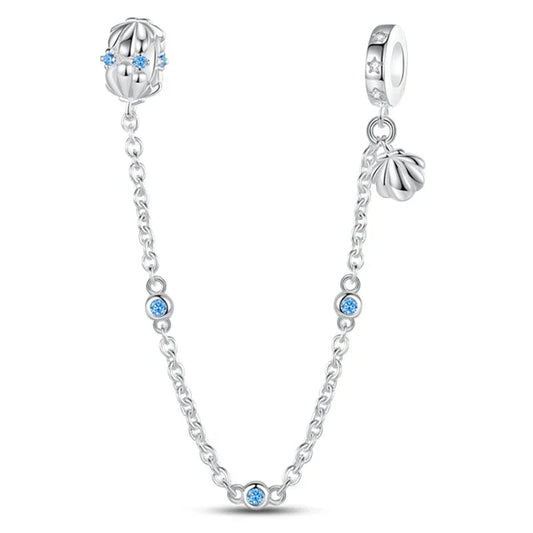 Blue And White Chain With Stone Charm